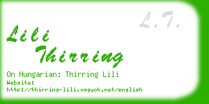 lili thirring business card